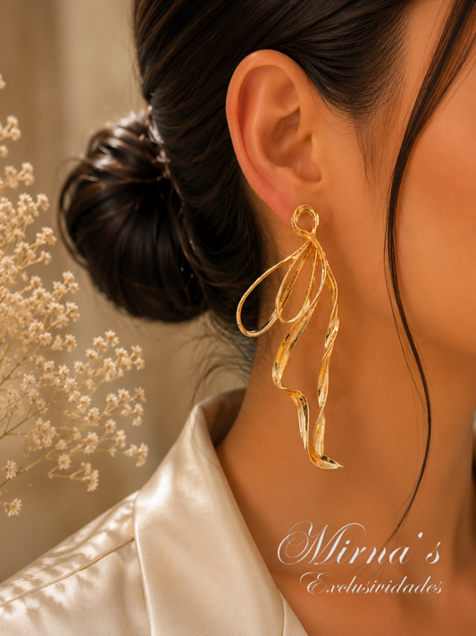 Aretes Lazo Dorado