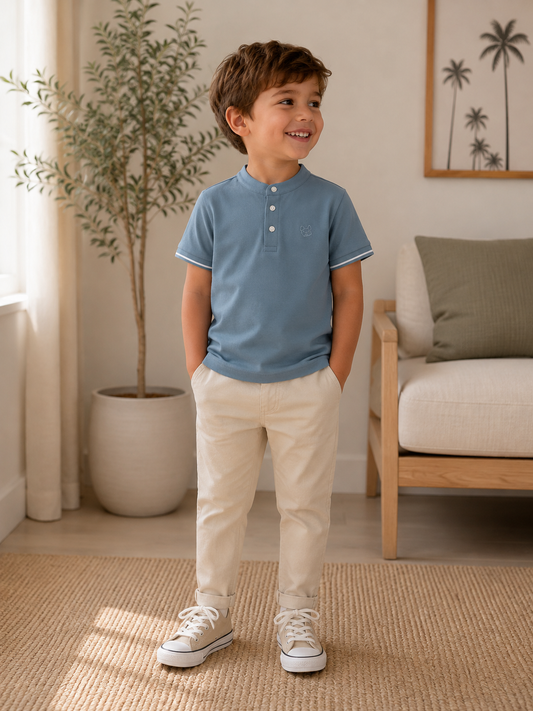 Camisa de cuello chino
