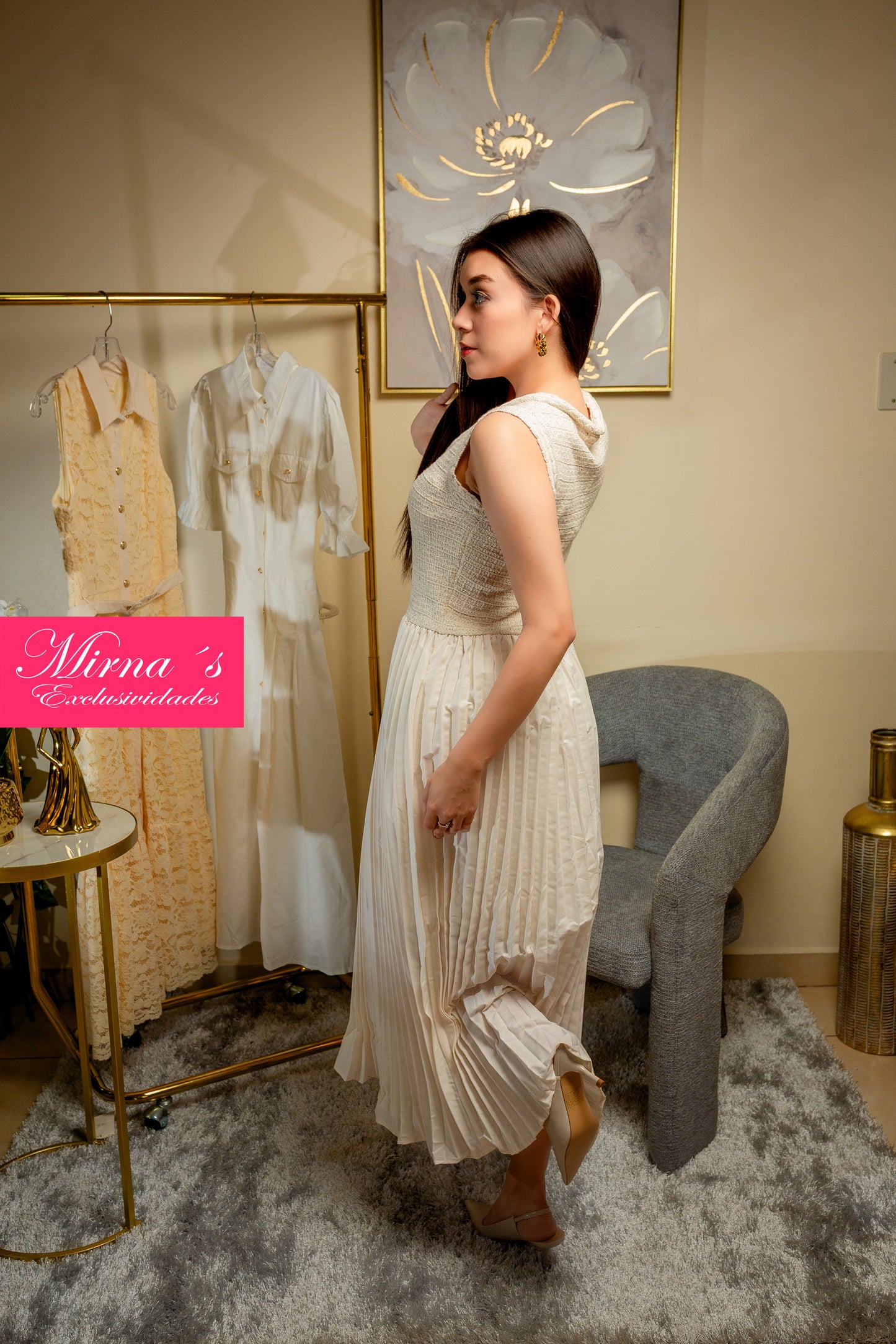 Vestido Amélie Beige