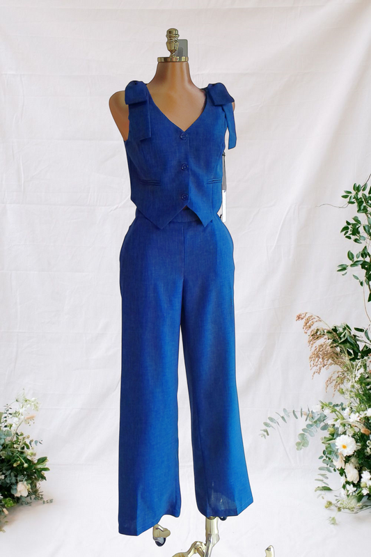 TRAJE DE TELA ESTILO JEANS