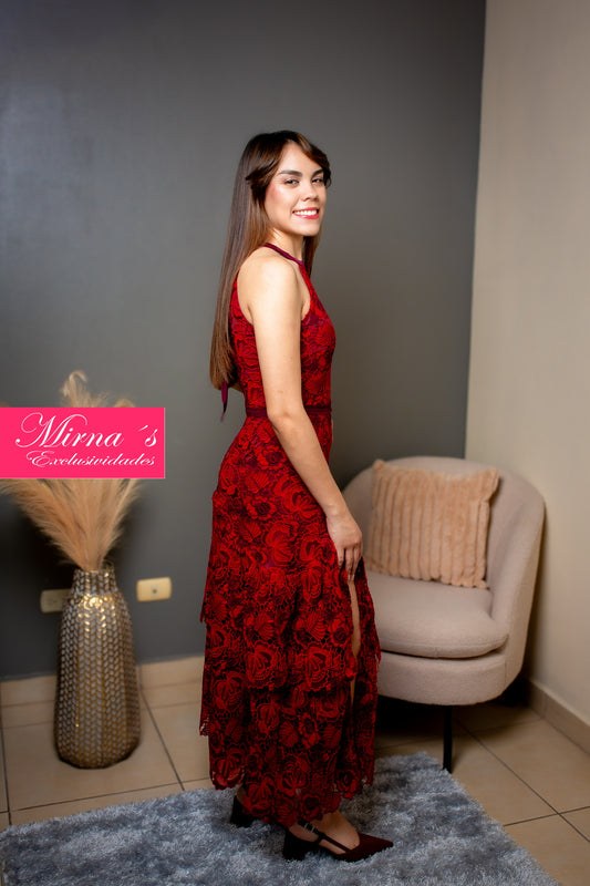 Vestido Rojo Carmesí