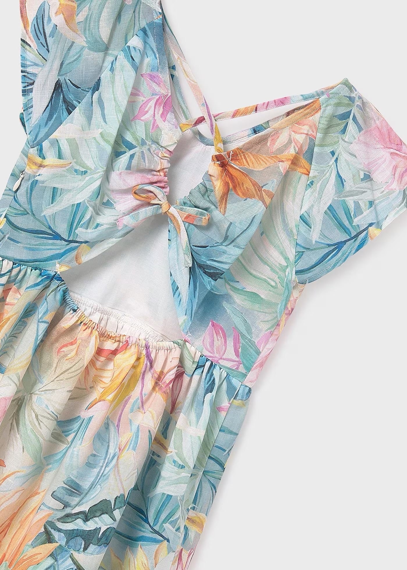 Vestido de lino de hojas