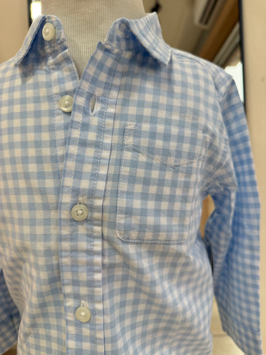 Camisa de botones a cuadros manga larga