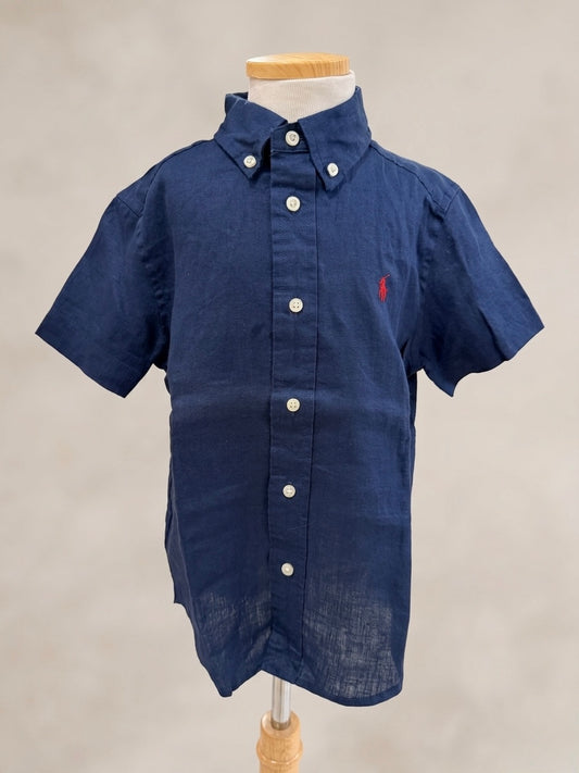 Camisa de botones manga corta de lino