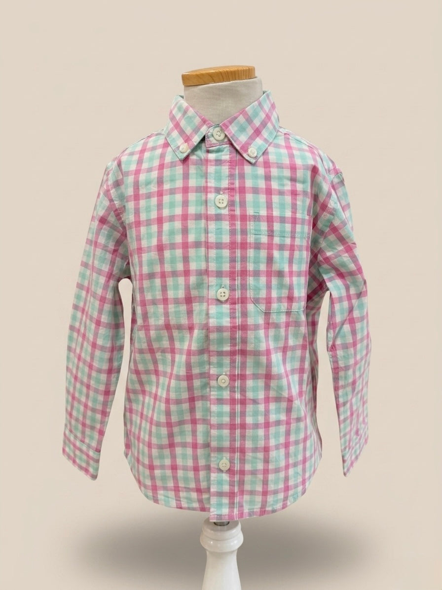 Camisa de botones manga larga cuadros