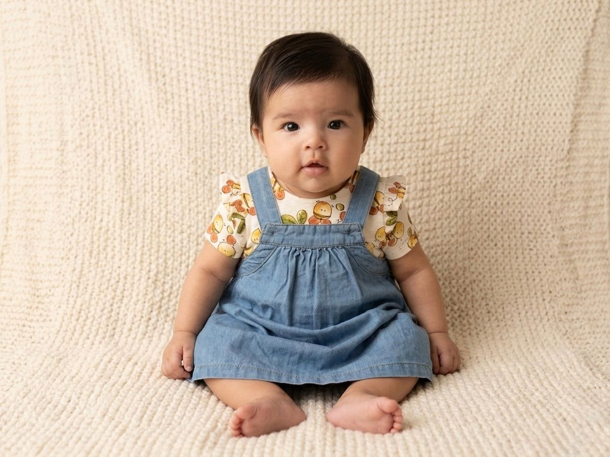 Vestido de jean con abejitas