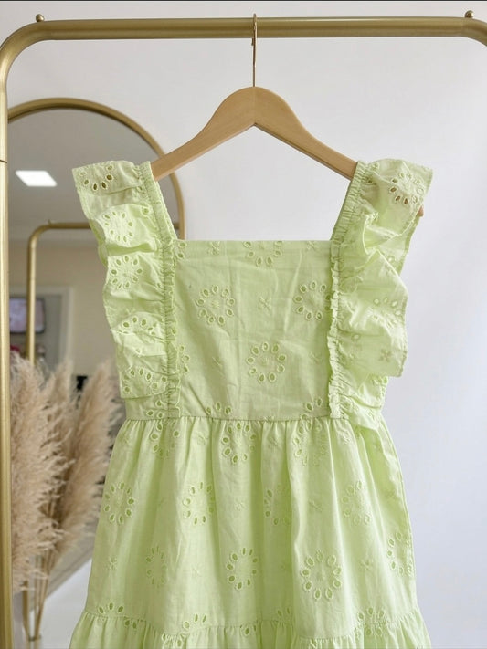 Vestido de algodon verde