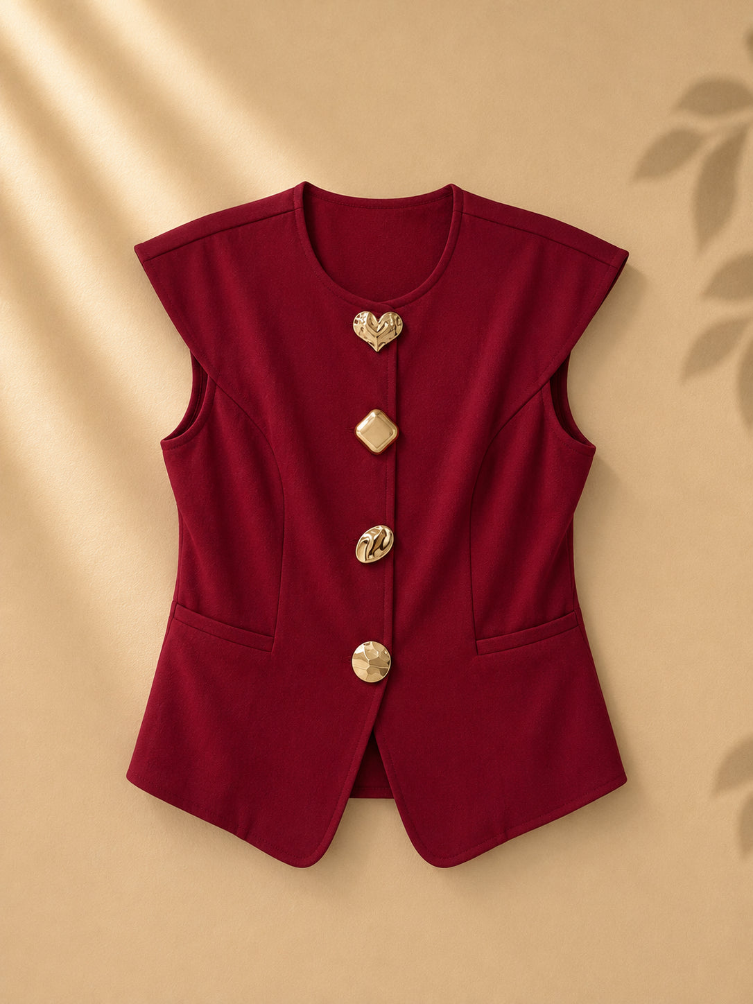 CAMISA COLOR OXIDO CON BOTONES UNO DE CORAZON DORADO