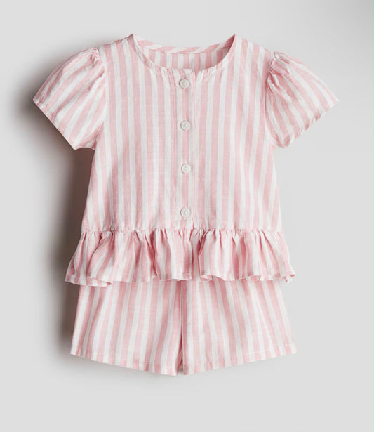 Conjunto de short rayado