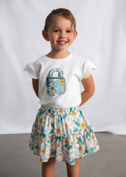 Conjunto de falda flores