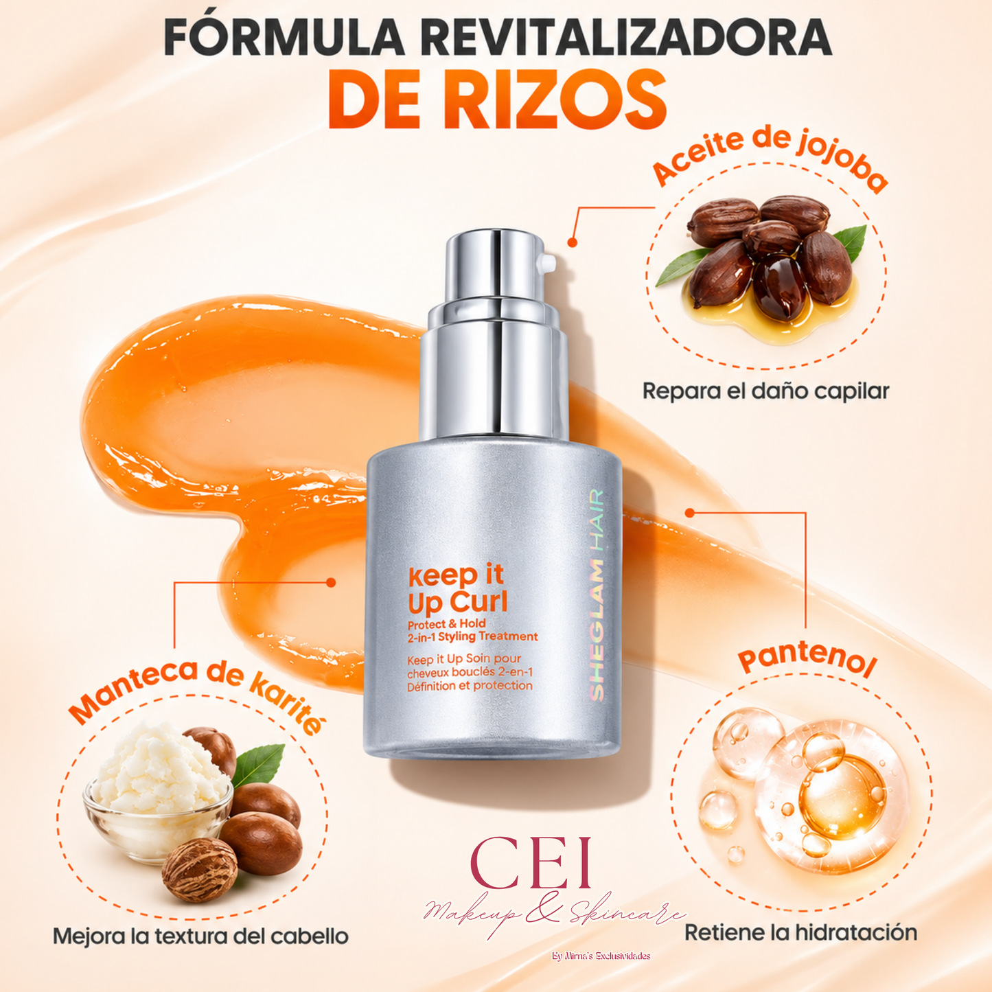 🧡 SHEGLAM Keep It Up Curl – Sérum Revitalizador de Rizos