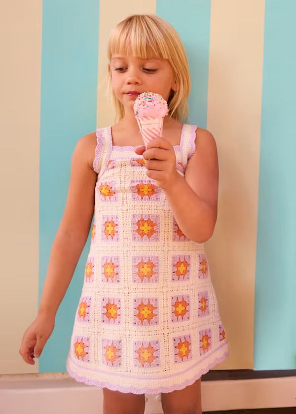 Vestido de crochet flores
