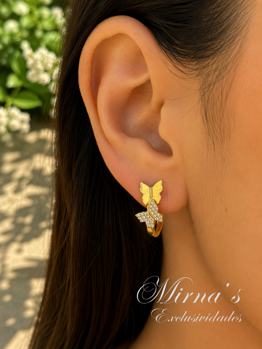 Aretes Golden Butterfly