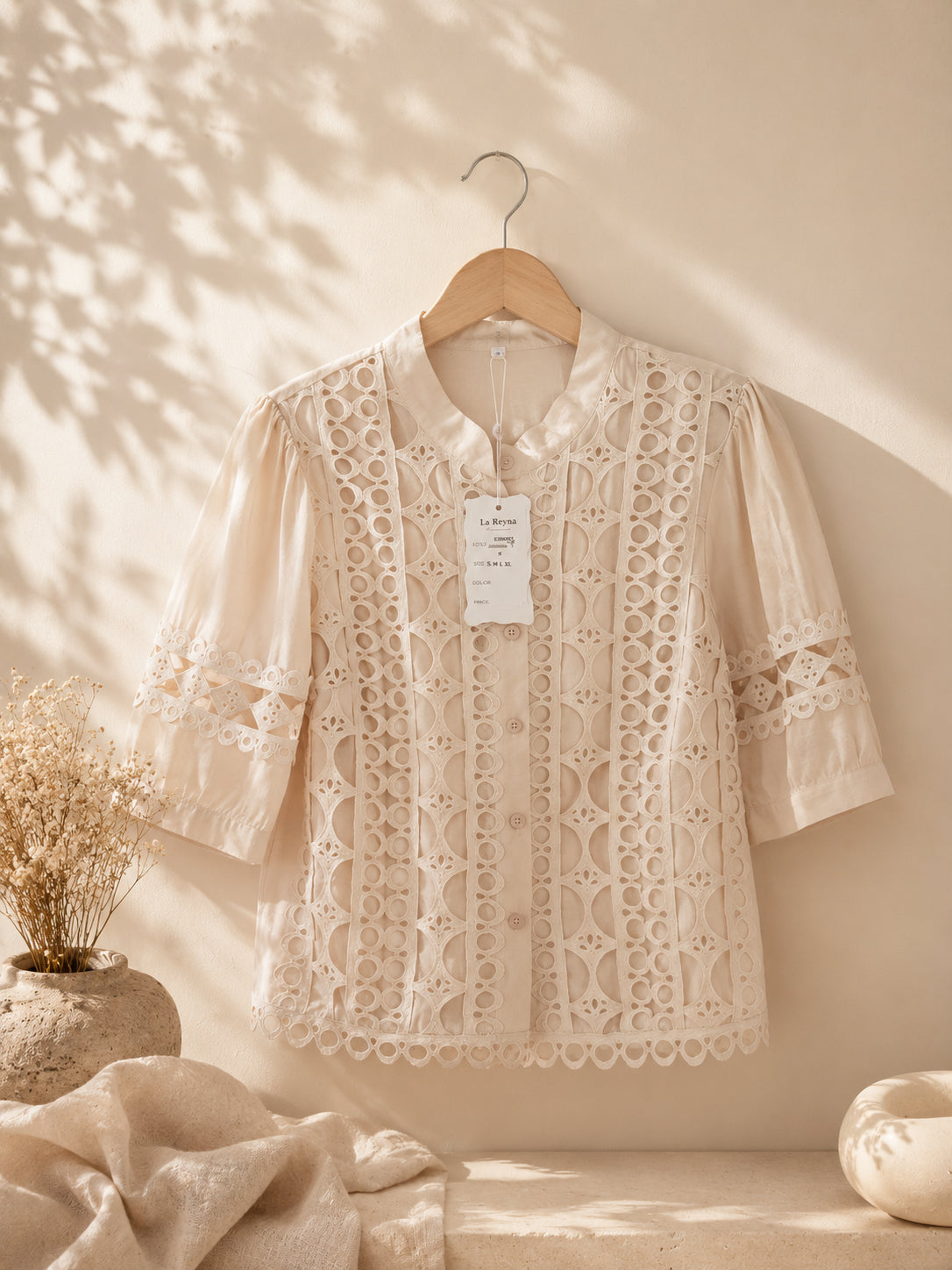 camisa bordada blanca