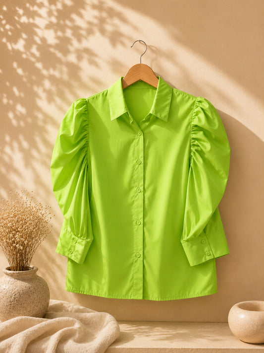 CAMISA VERDE LIMOSN DE MANGAS 3/4