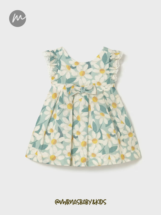Vestido de flores de lino