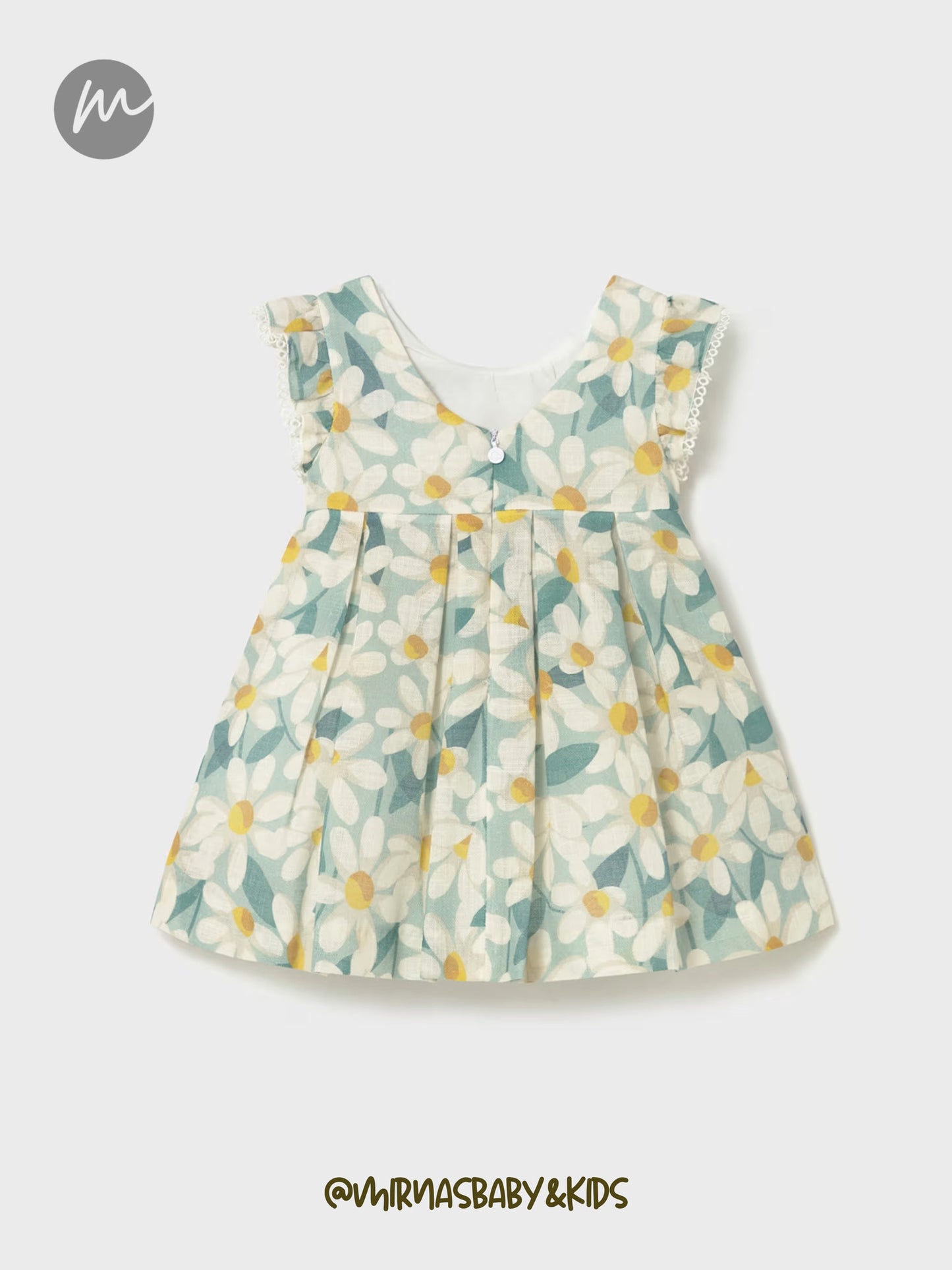 Vestido de flores de lino