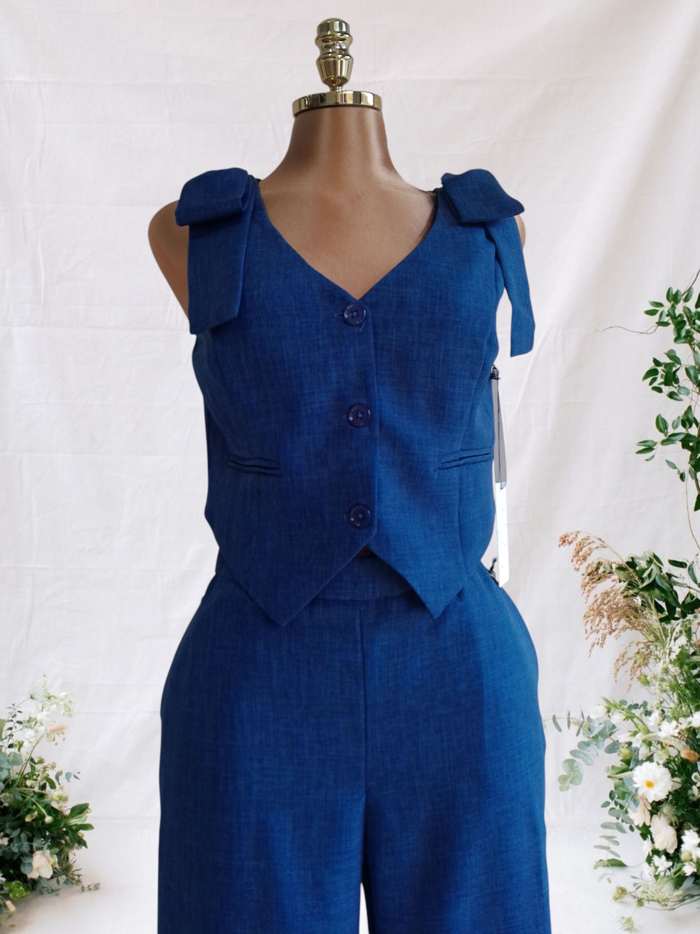 TRAJE DE TELA ESTILO JEANS
