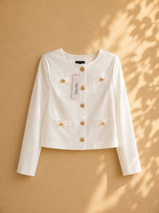SACO BLANCO CON BOTONES DORADOS