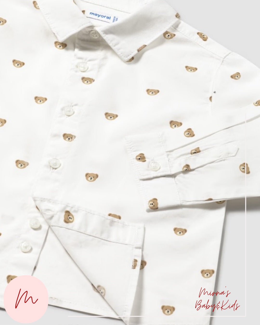 Conjunto de camisa manga larga de osito + Pantalon chino