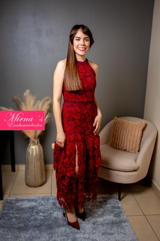 Vestido Rojo Carmesí
