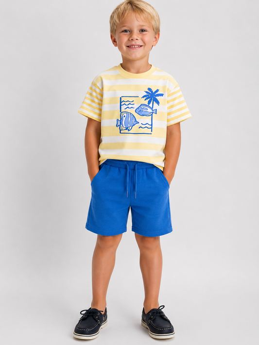 Conjunto de de 2pcs camisa de peces y short