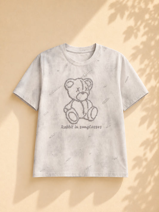 CAMISA GRIS DE OSO BORDADO