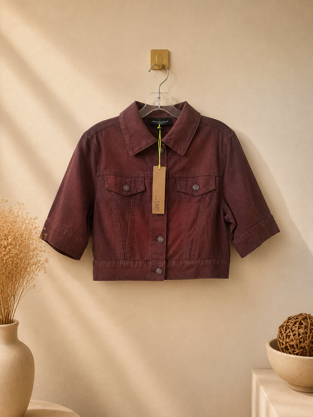 CAMISA JEANS COLOR CAFÉ OSCURO CORTA DE BOTONES