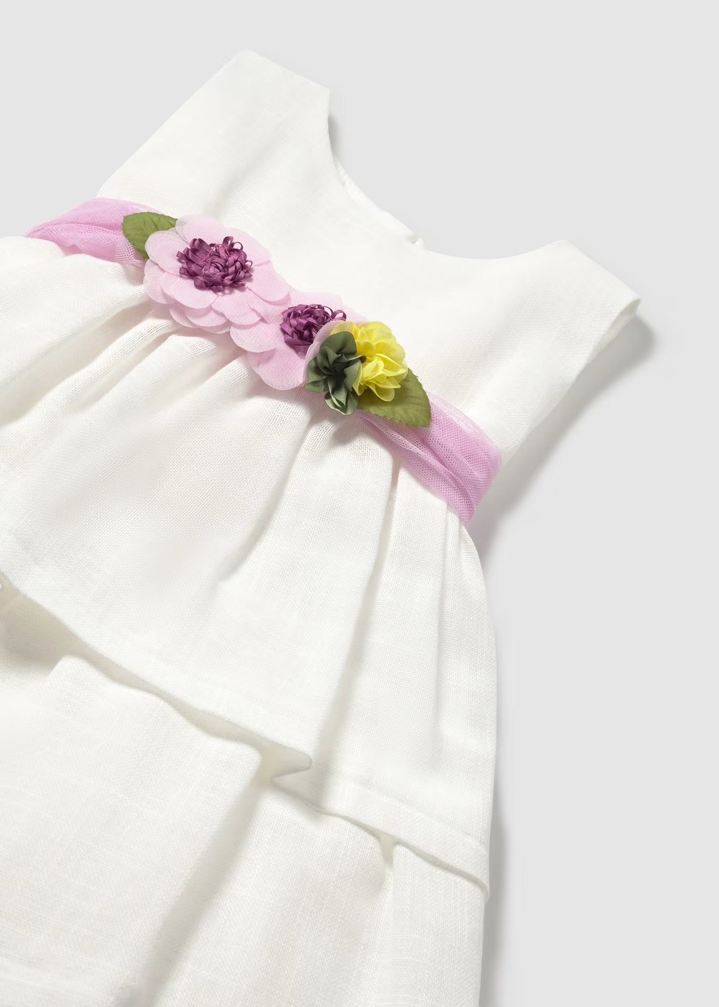 Vestidos de lino, cinturon con flores