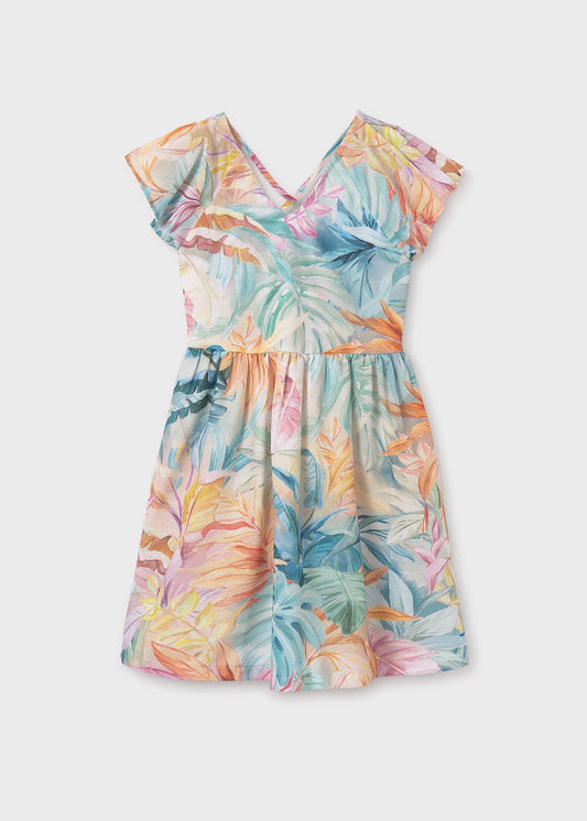 Vestido de lino de hojas