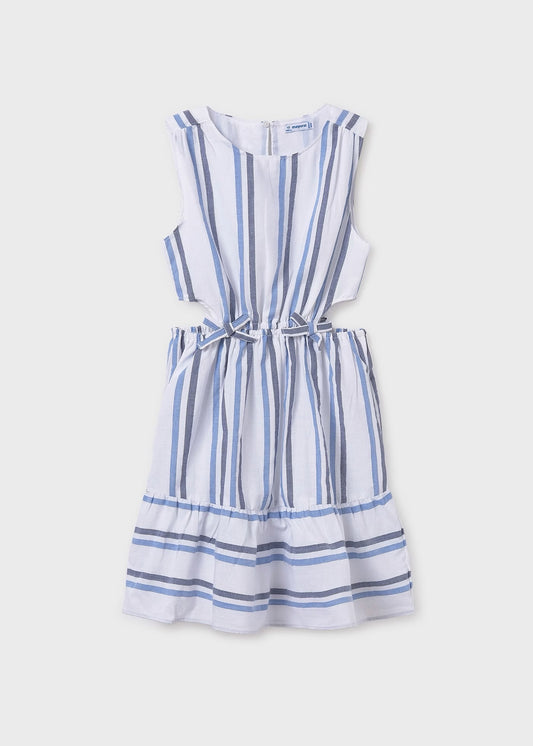 Vestido de lino rayado