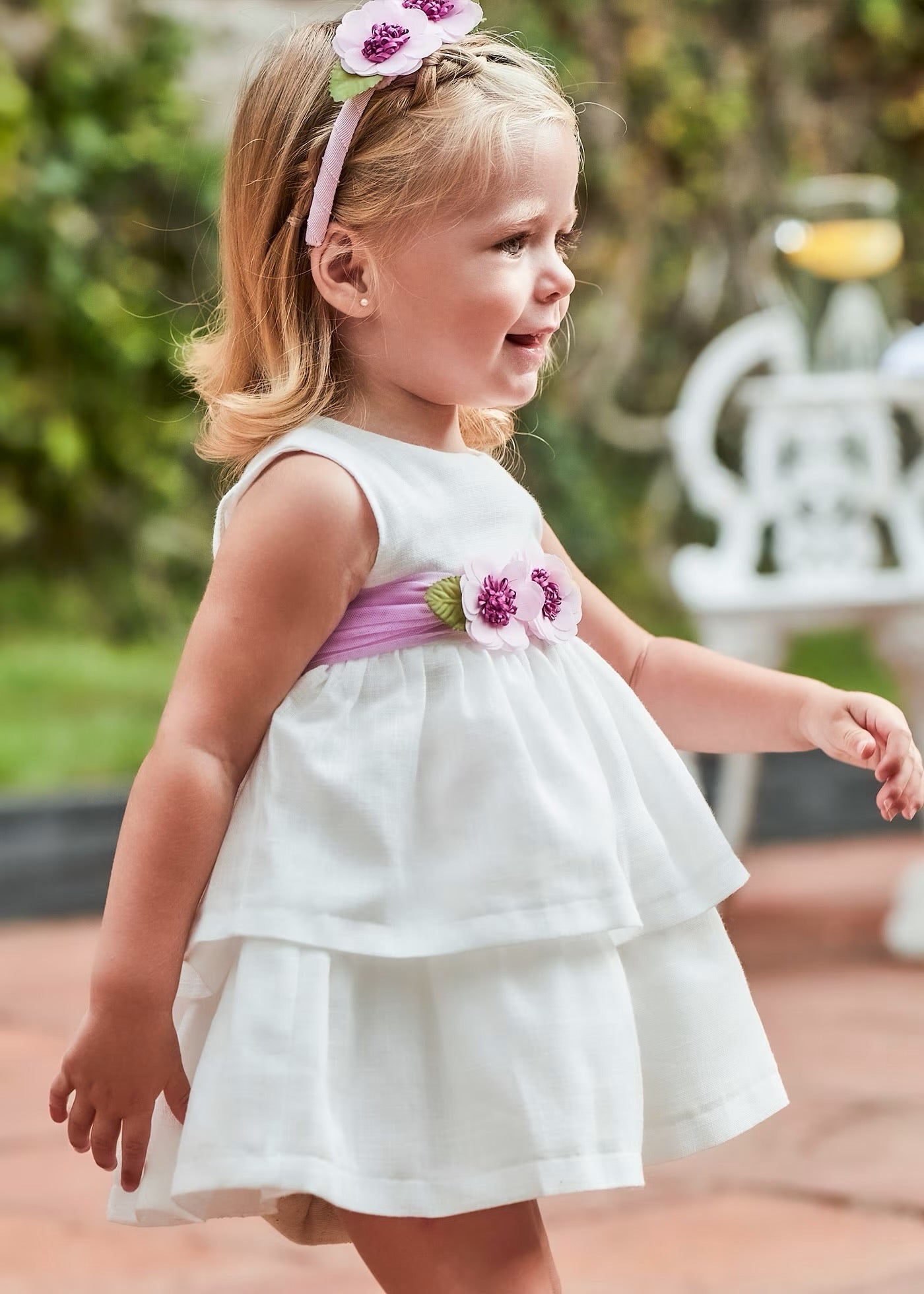 Vestidos de lino, cinturon con flores