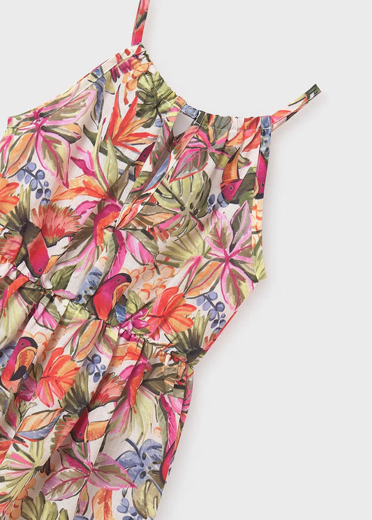 Vestido de lino de flores