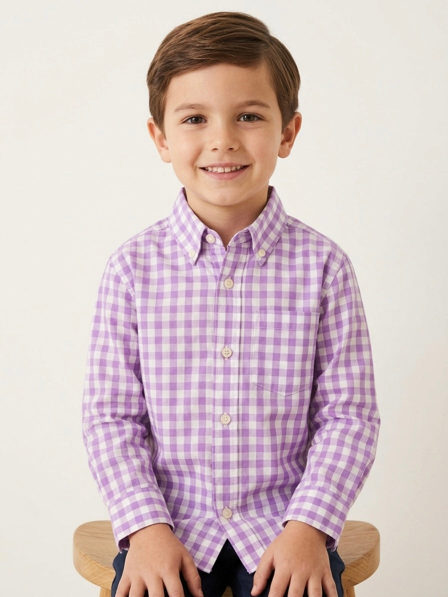 Camisa a cuadros manga larga