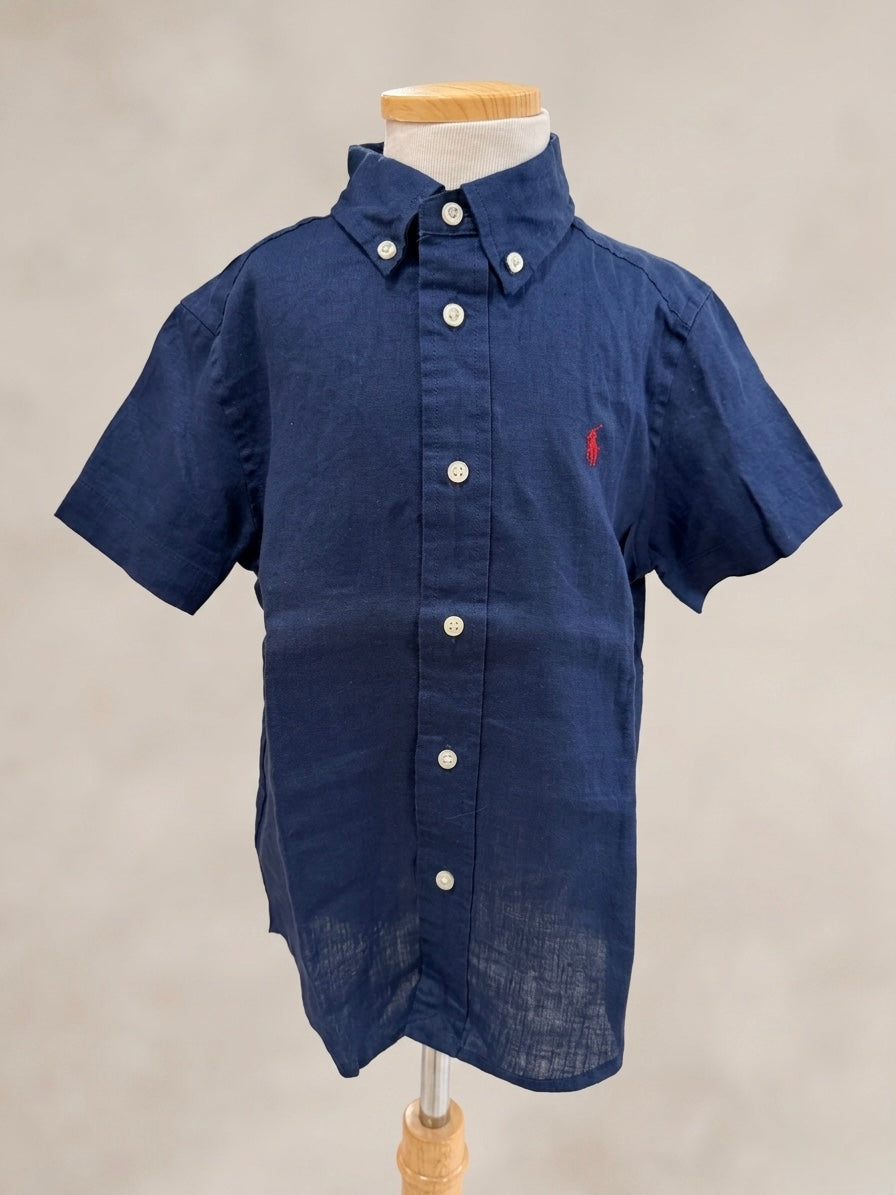 Camisa de botones manga corta de lino