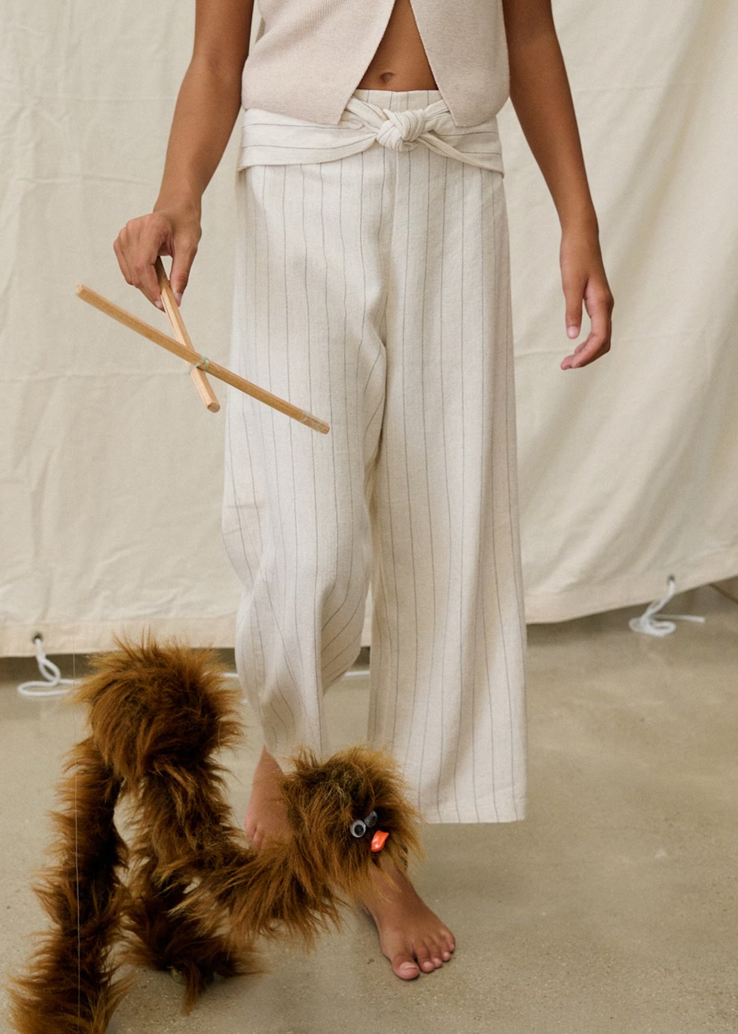 Conjunto de blusa pantalon de lino