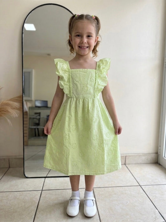 Vestido de algodon verde