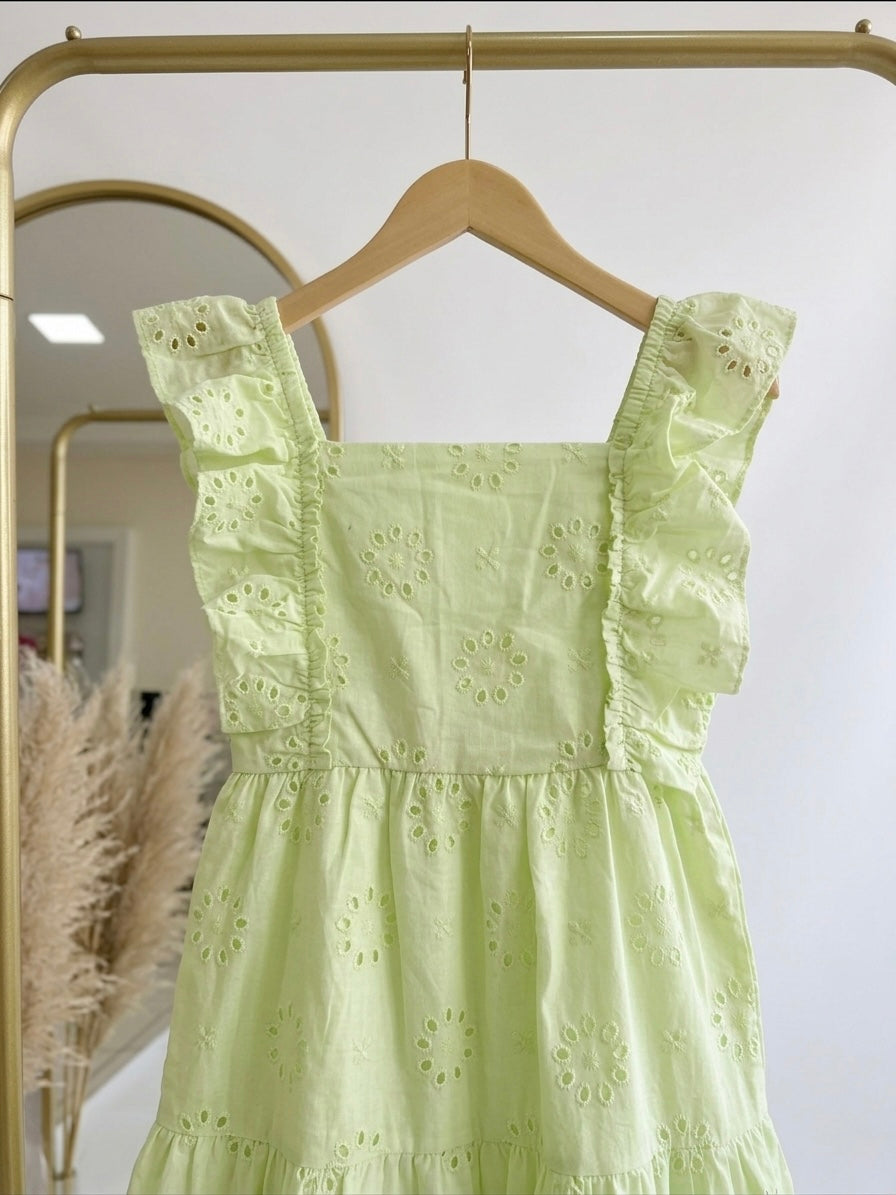 Vestido de algodon verde