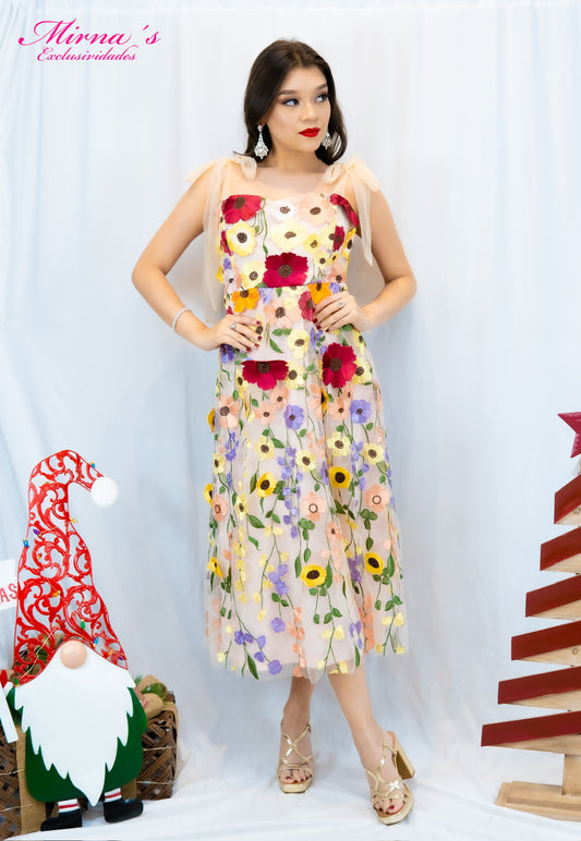 Vestido Midi Jardín Encantado