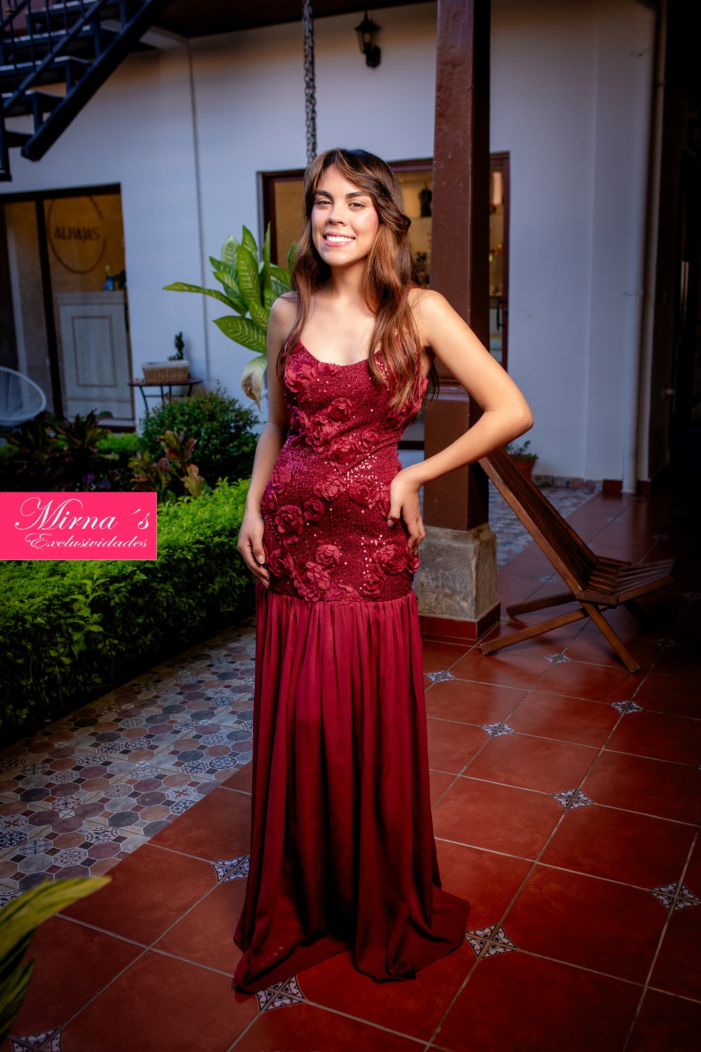 Vestido Burgundy Largo