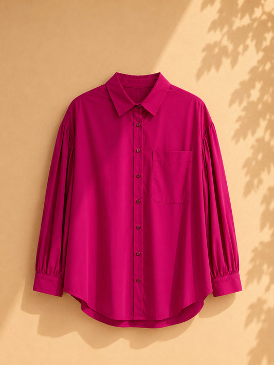 CAMISA FUCSIA MANGA LARGA