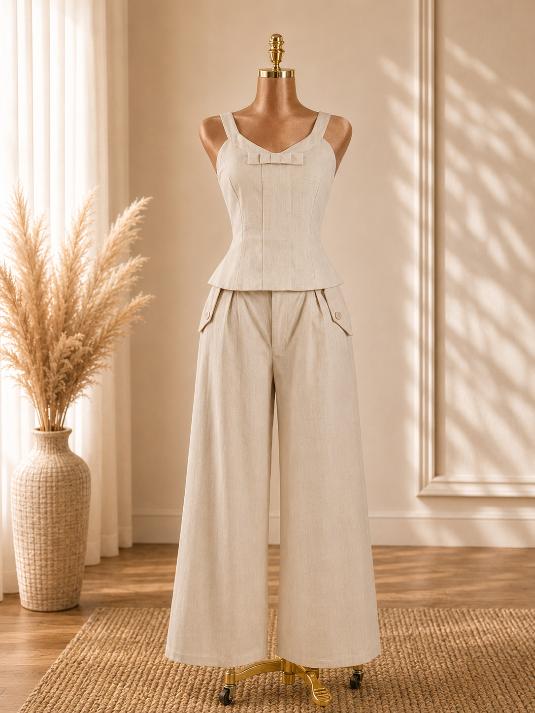TRAJE CAMISA ESCOTADA CAFÉ