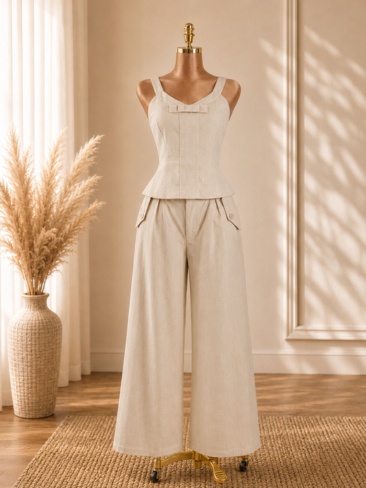 TRAJE CAMISA ESCOTADA CAFÉ