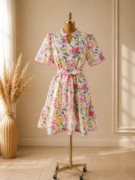 VESTIDO BLANCO DE FLORES