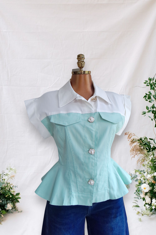 CAMISA DE BOTONES DE DOS COLRES