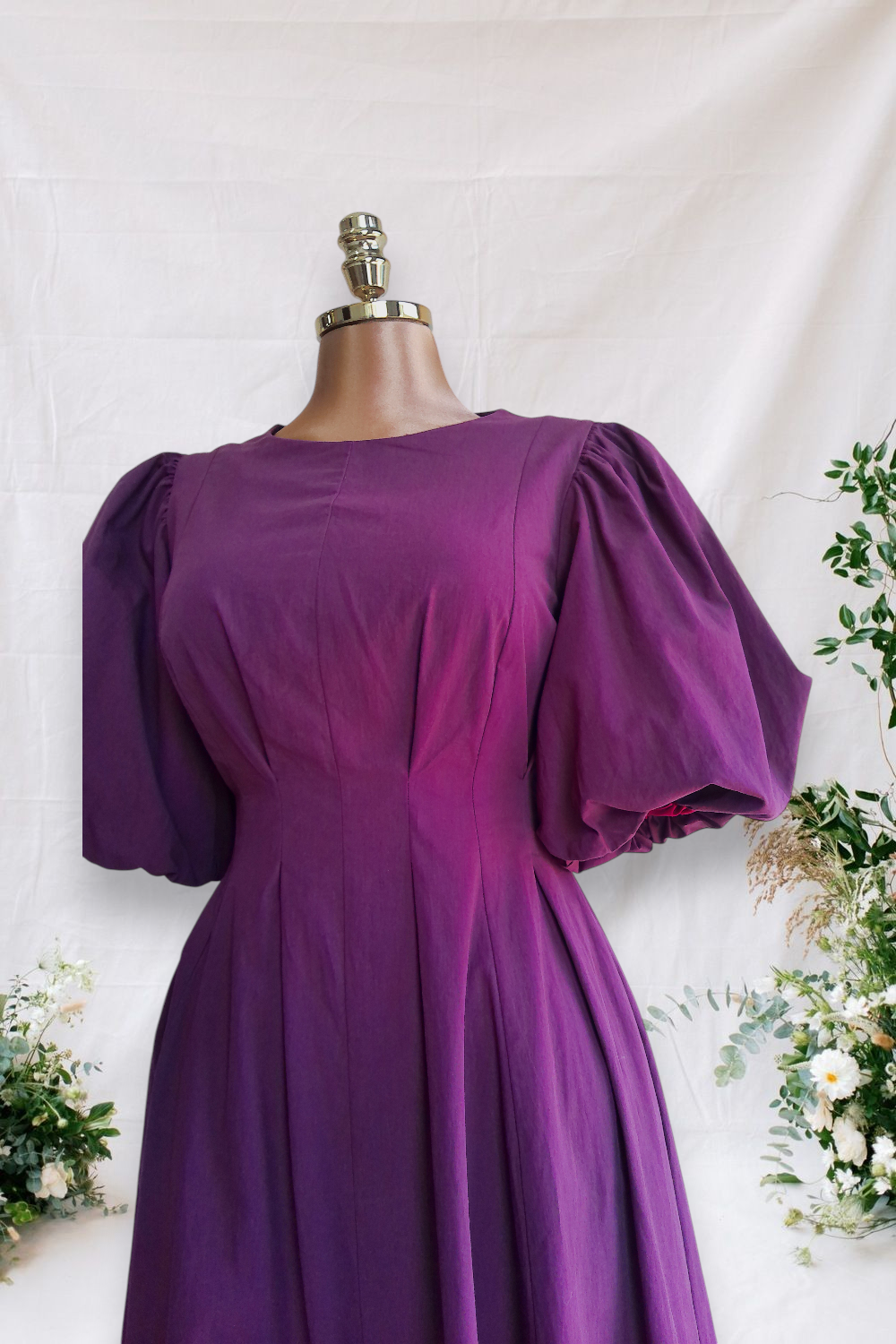 VESTIDO OCRE MANGAS BONBACHAS