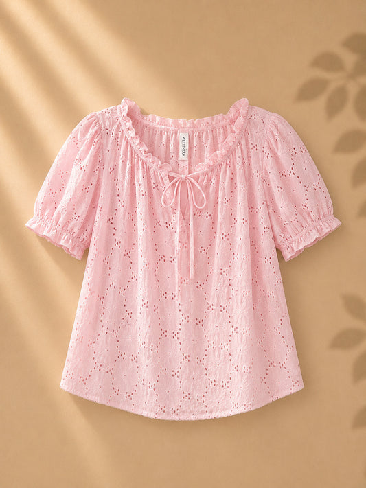 CAMISA ROSADA ANCHA DE TELA TIPO MANTA