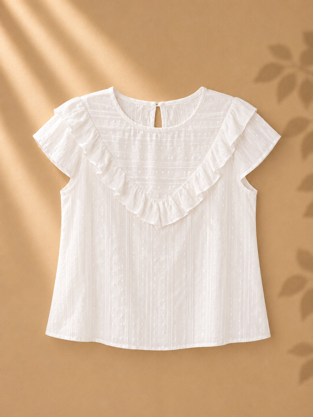 CAMISA BLANCA DE REVUELO EN V